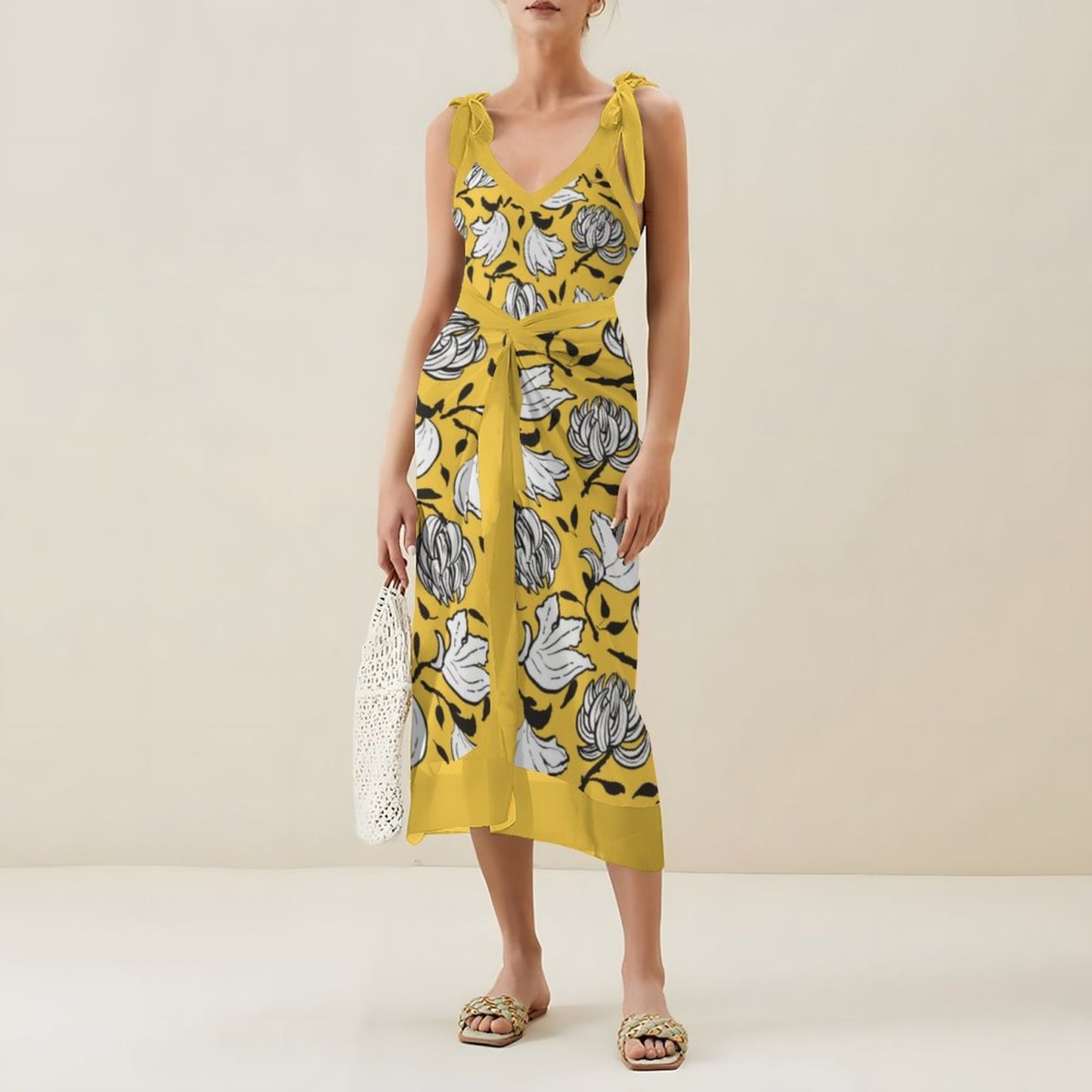 Casual Printed One-Piece Swimsuit And Cover Up 2305102405