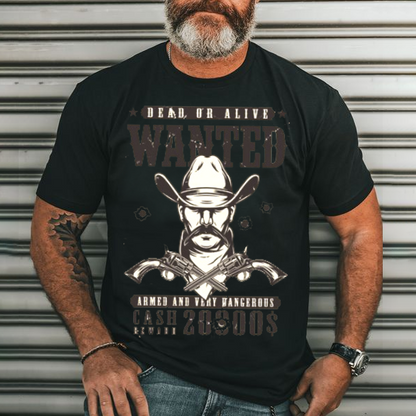 Cowboy Men's Casual Printed T-Shirt