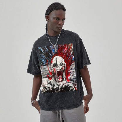 Unisex Vintage Solid Wash T-Shirts 2305104084