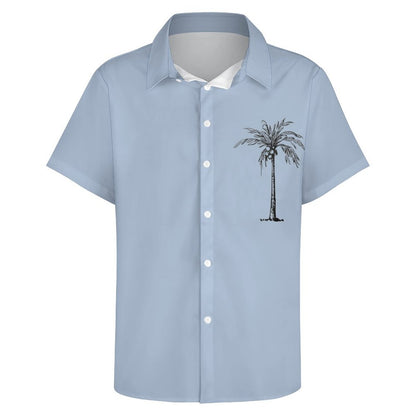 Printed Coconut Tree Hawaiian Vacation Shirt