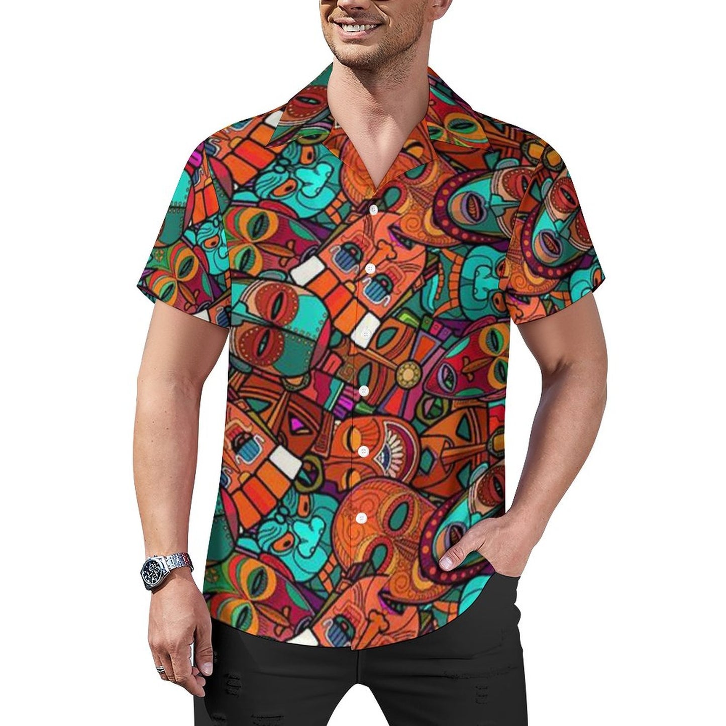 Men's Hawaiian Casual Short Sleeve Shirt 2305102399