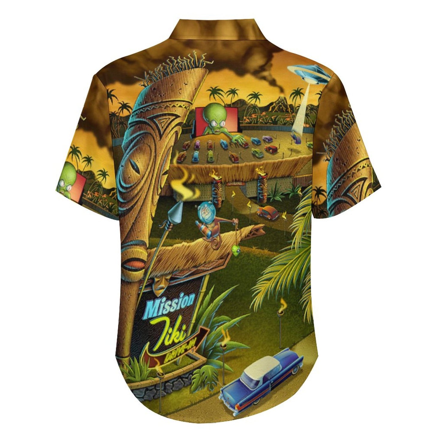 Men's Abstract Print Short Sleeve Shirt  2305106439