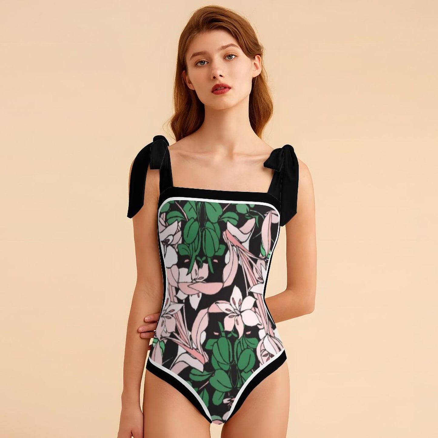 Fashion Printed One Piece Swimsuit And Cover Up 2305105318