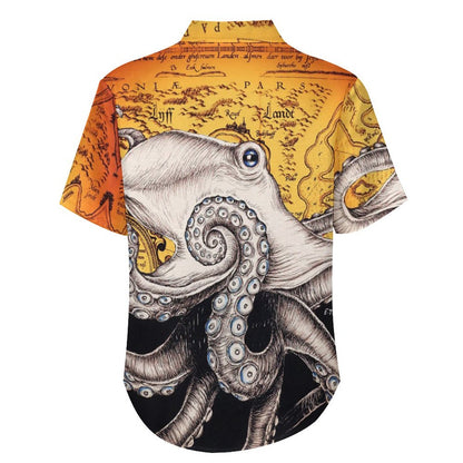 Men's Octopus Painted Art Print Vacation Hawaiian Shirt 2305106289