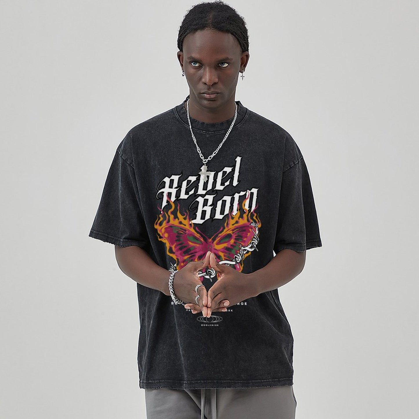 Unisex Vintage Solid Wash T-Shirts 2305102633