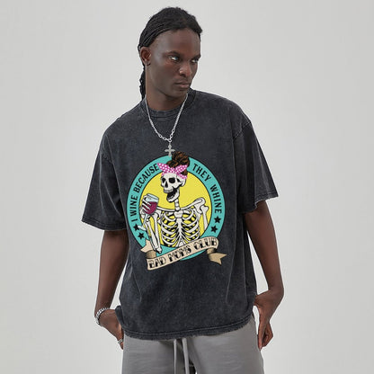 Unisex Vintage Solid Wash T-Shirts 2305104099