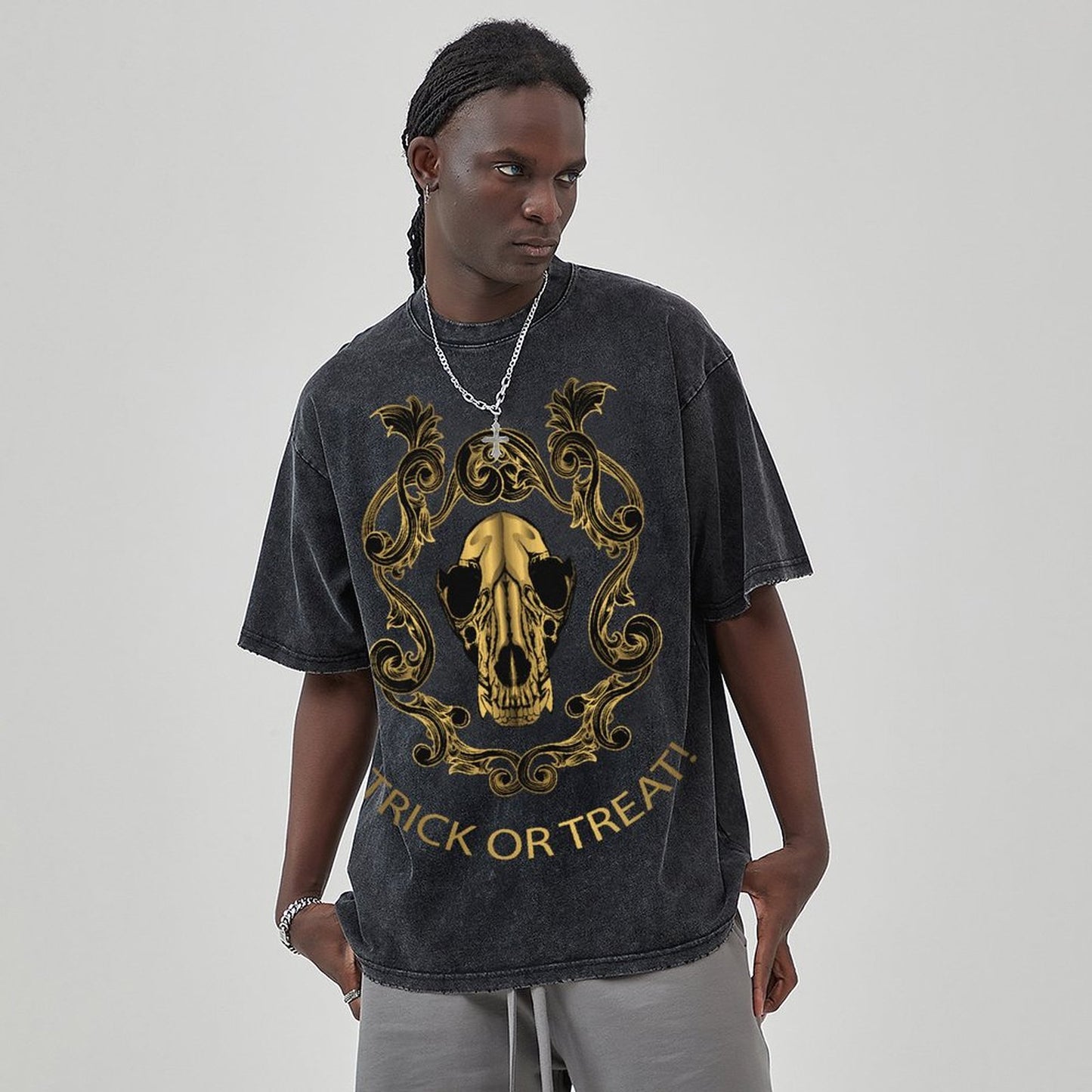 Unisex Vintage Solid Wash T-Shirts 2305101599