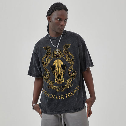 Unisex Vintage Solid Wash T-Shirts 2305101599