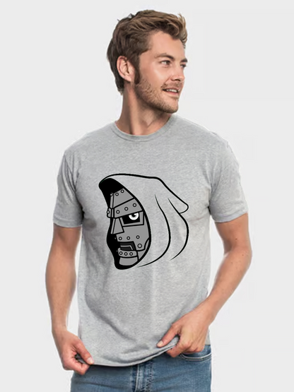 Men's Casual Doom Marvel Comics Printed Round Neck Short Sleeve T-Shirt