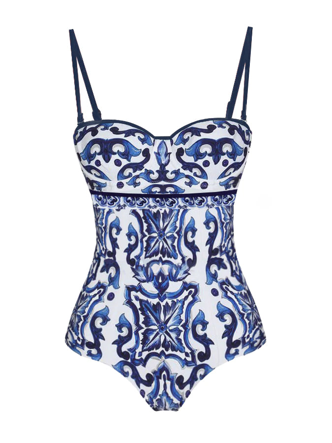 Printed Fashion One Piece Swimsuit and Cover up