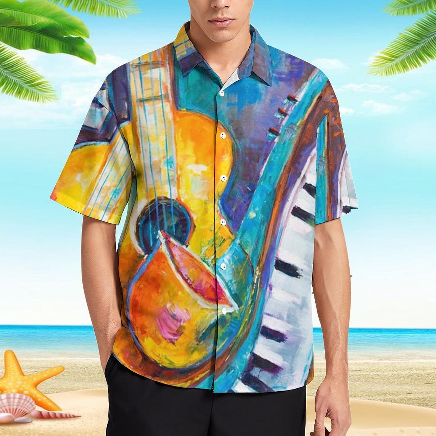 Men's Hawaiian Print Resort Shirt 2305102018