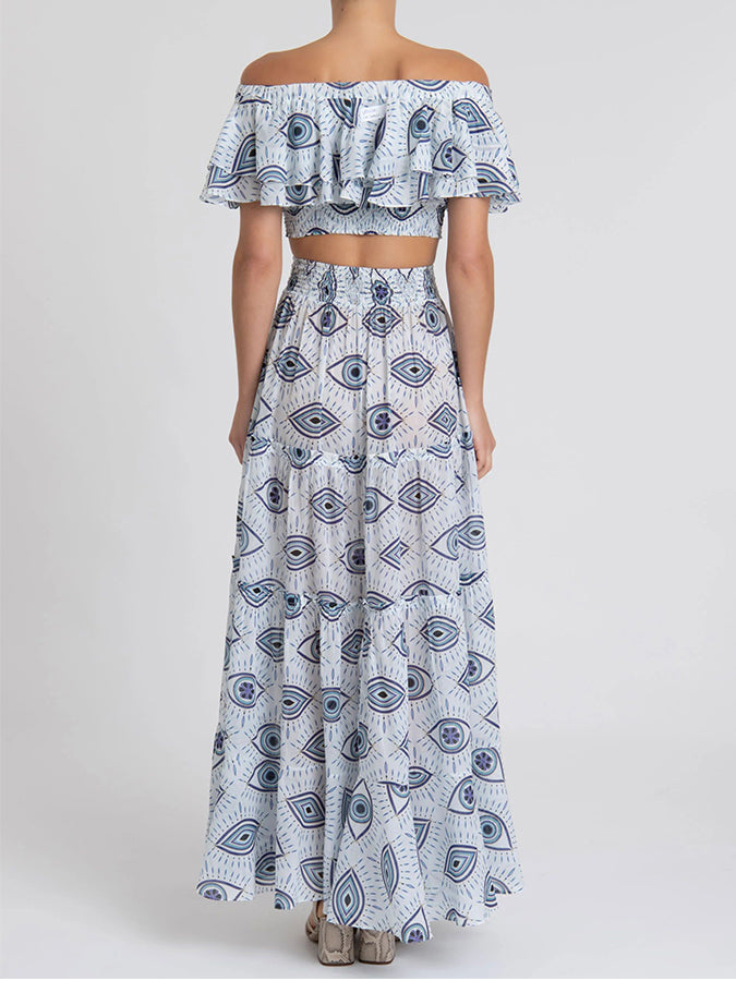 Eye printed swimsuit and cover Up