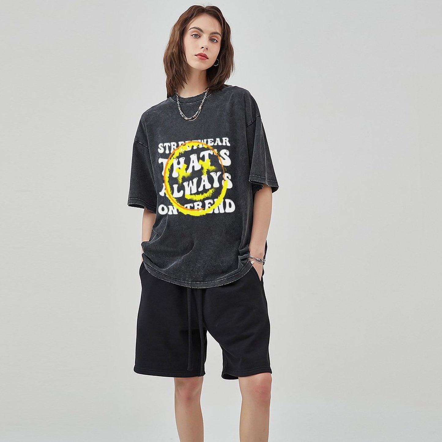 Unisex Vintage Solid Wash T-Shirts 2305101925