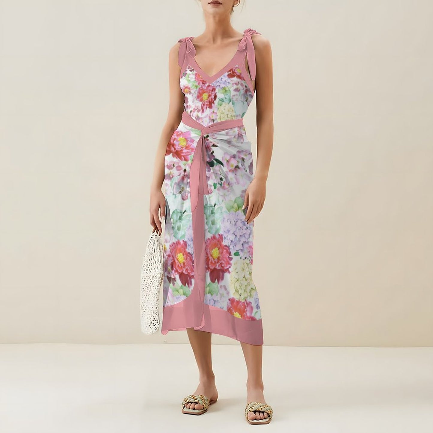 Casual Printed One-Piece Swimsuit And Cover Up 2305102665