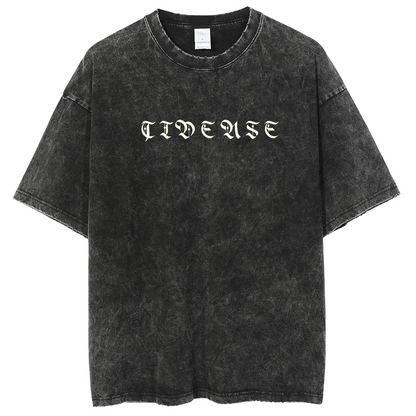 Mens Cotton Wash Solid T-Shirts Oversized Unisex Short Sleeve Streetwear Rap Hip Hop Basic Tee Tops