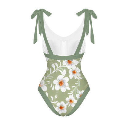 Casual Printed One-Piece Swimsuit And Cover Up 2305102419