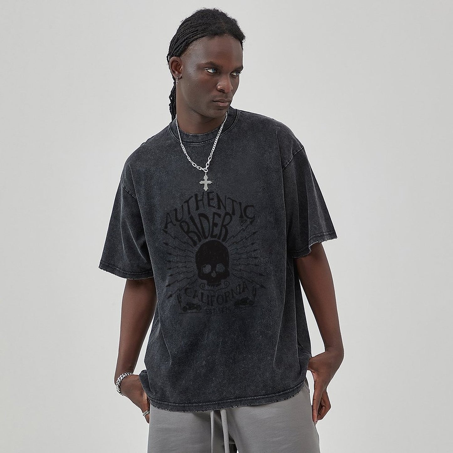 Unisex Vintage Solid Wash T-Shirts 2305102643