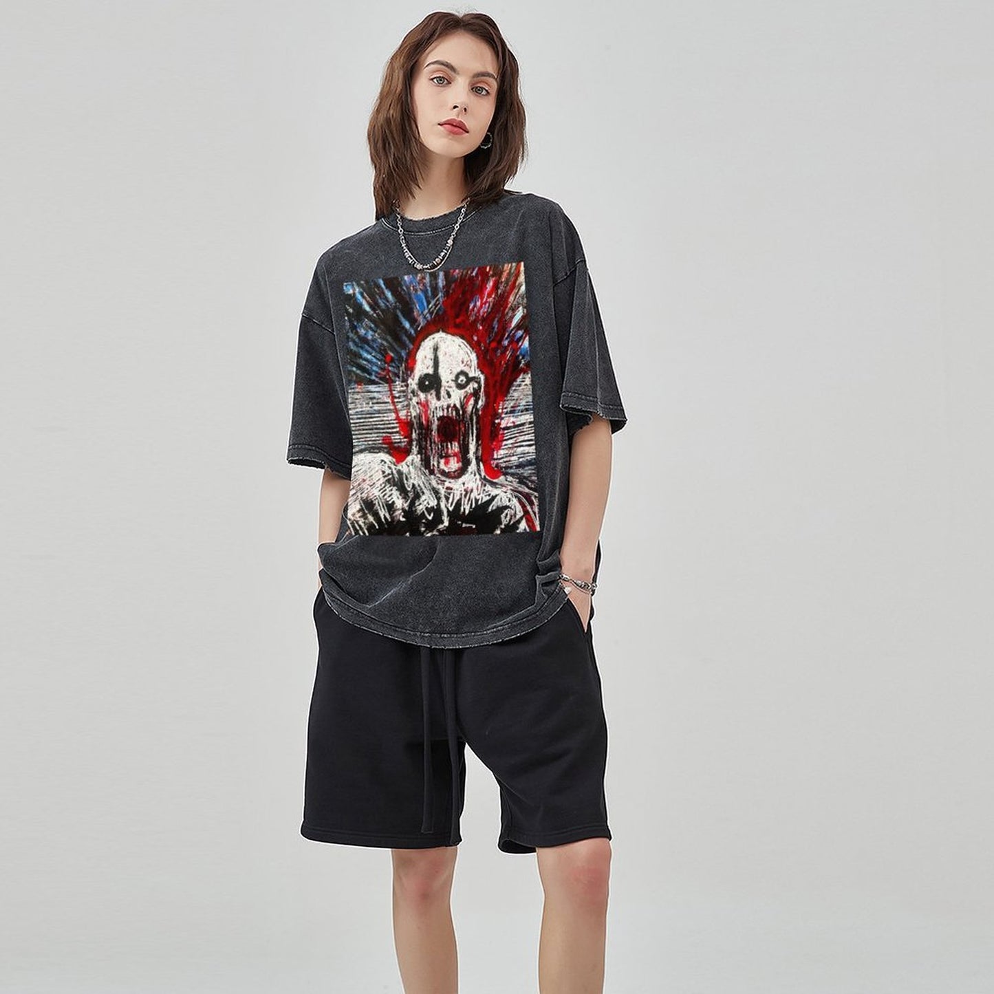 Unisex Vintage Solid Wash T-Shirts 2305104084