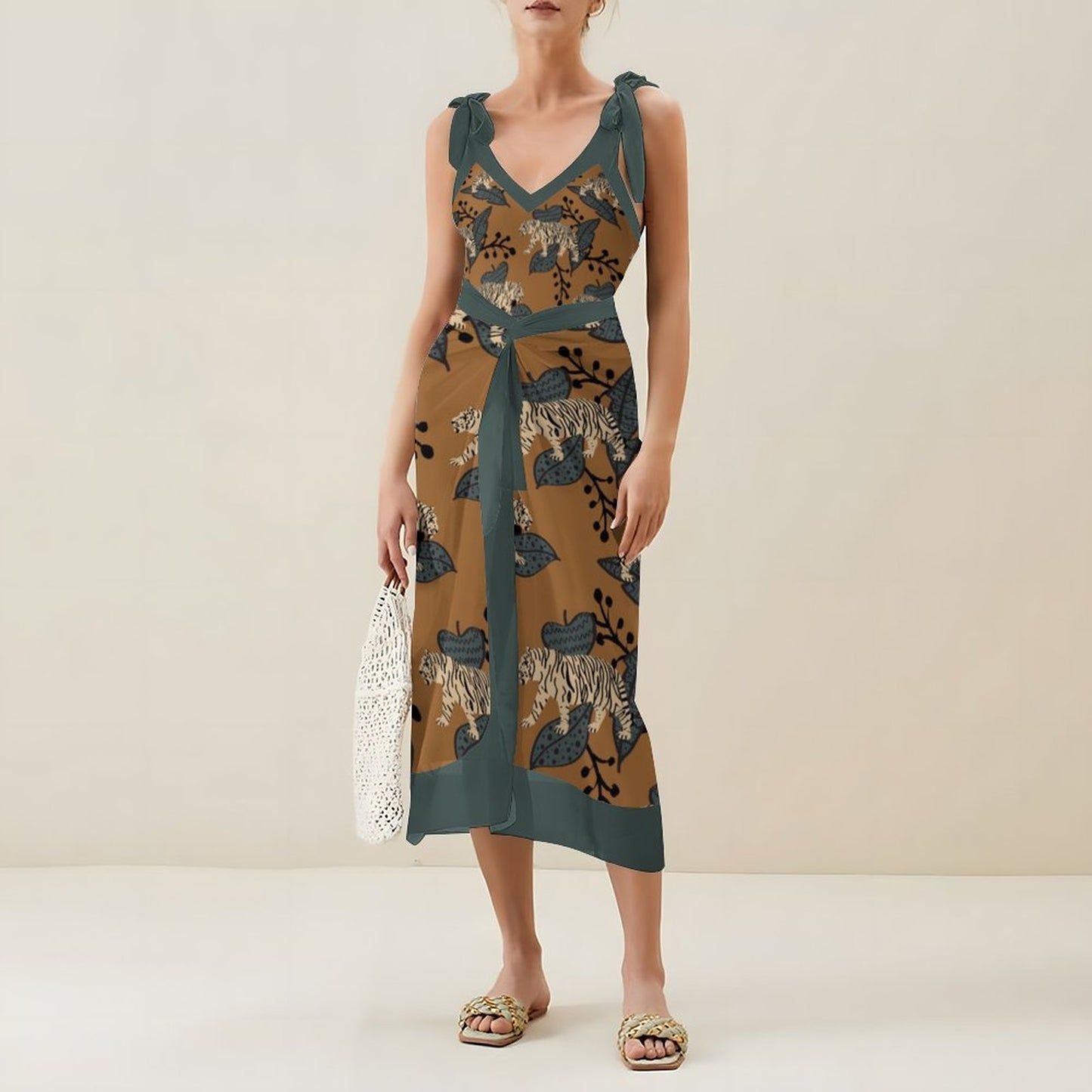 Casual Printed One-Piece Swimsuit And Cover Up 2305102867