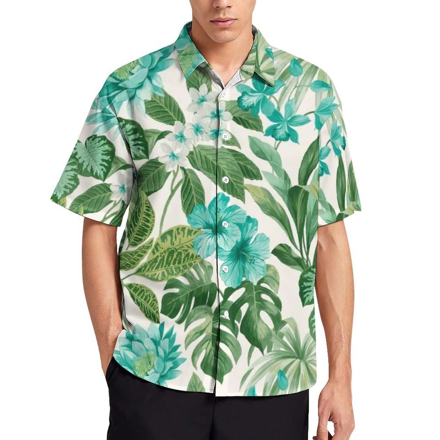 Men's Hawaiian Print Resort Shirt 2305101548