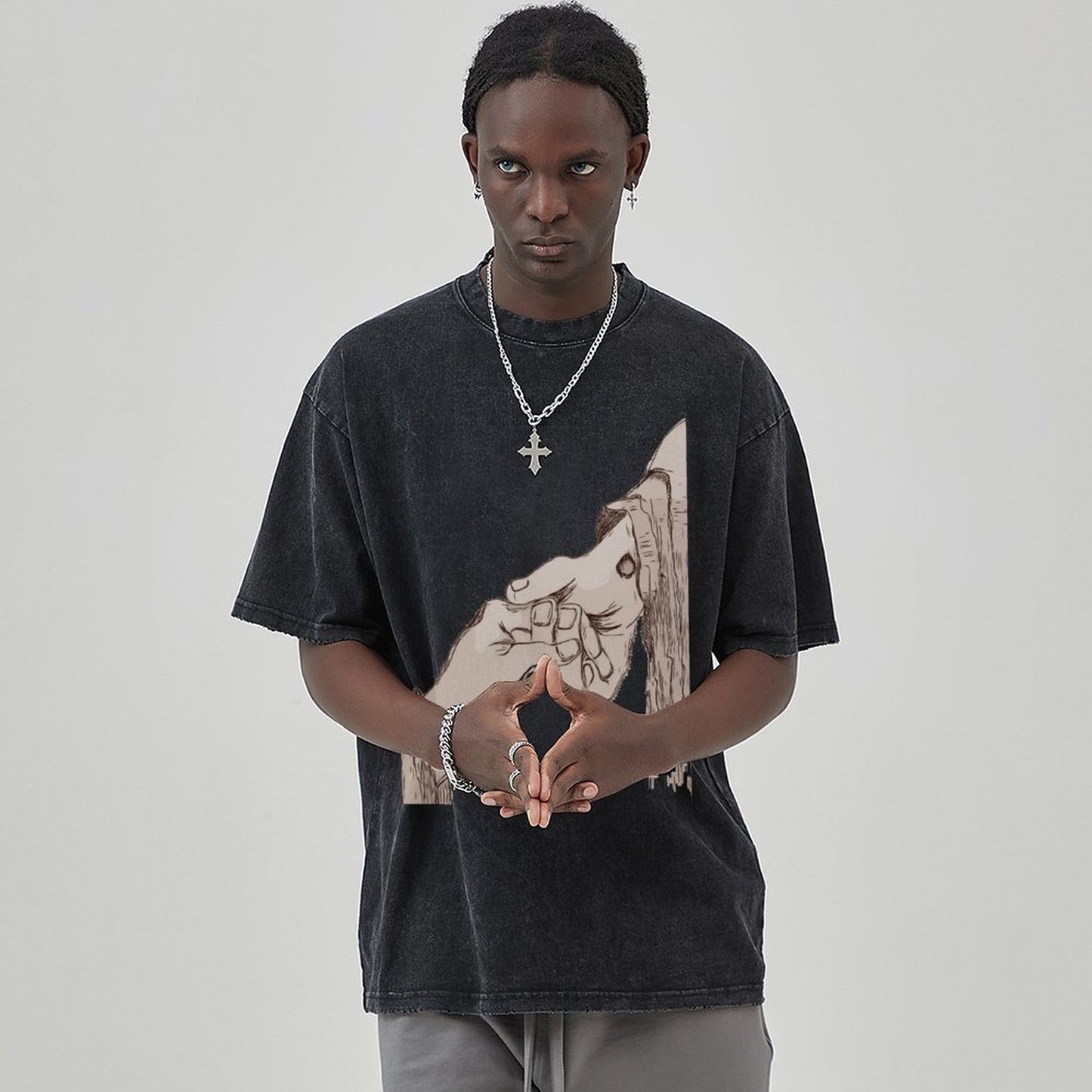 Unisex Vintage Solid Wash T-Shirts 2305103941