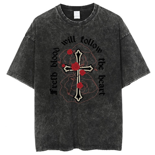 Unisex Vintage Solid Wash T-Shirts 2305102854