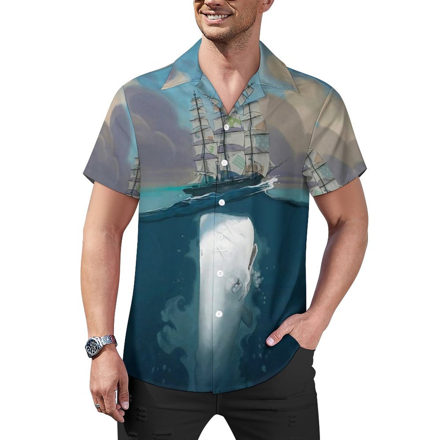 Men's Hawaiian Print Casual Shirt 2304104815