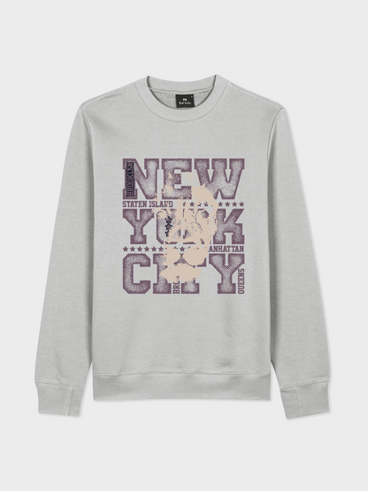 Men's Round Neck Casual Letter Printed Long Sleeve Sweatshirt
