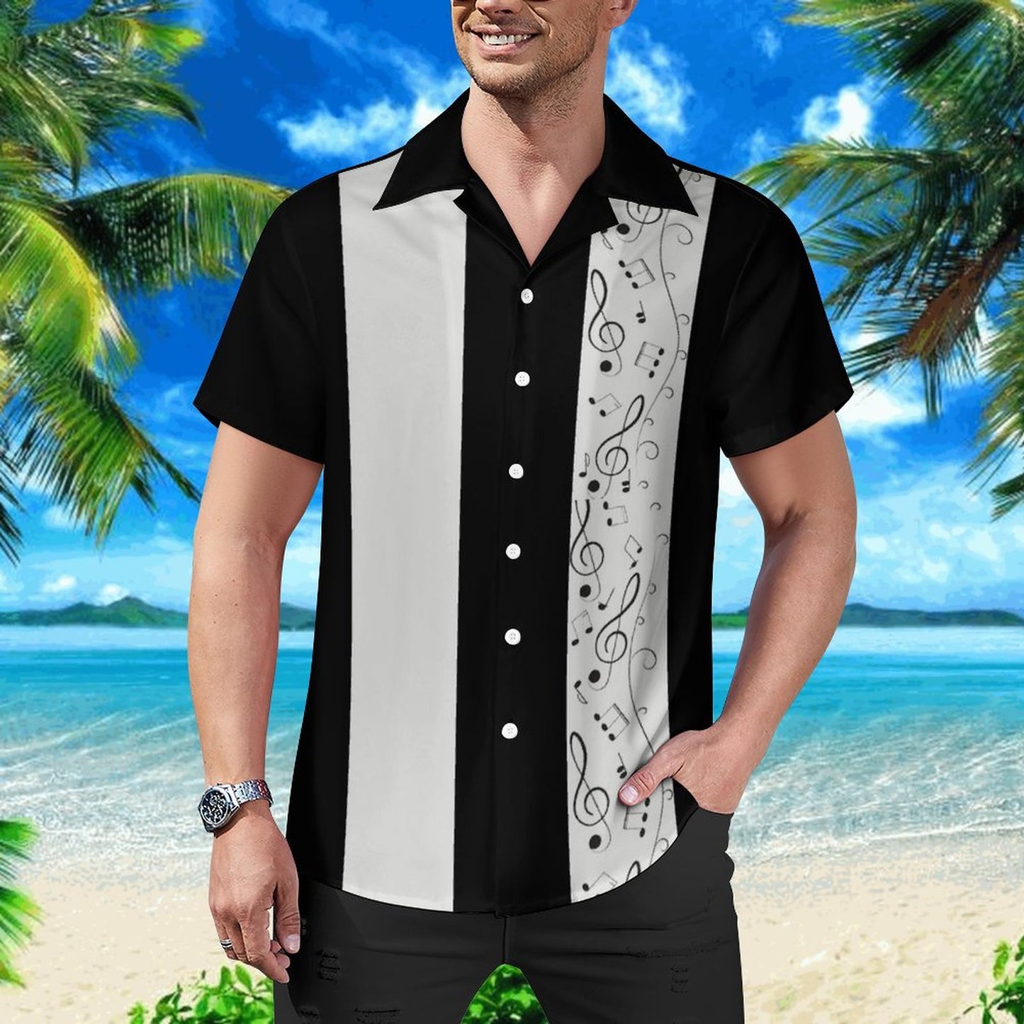 Men's Hawaiian Print Casual Shirt 2304108621