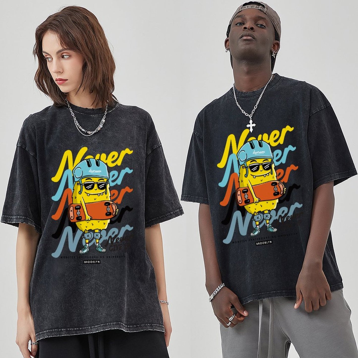 Unisex Vintage Solid Wash T-Shirts 2305103538