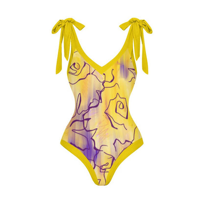 Casual Printed One Piece Swimsuit And Cover Up 2305106623