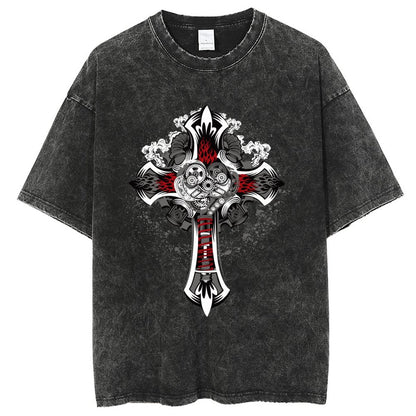 Unisex Vintage Solid Wash T-Shirts 2305102858
