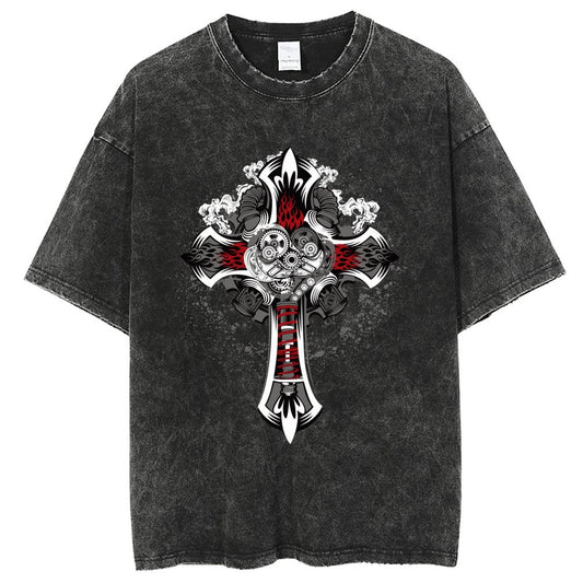 Unisex Vintage Solid Wash T-Shirts 2305102858