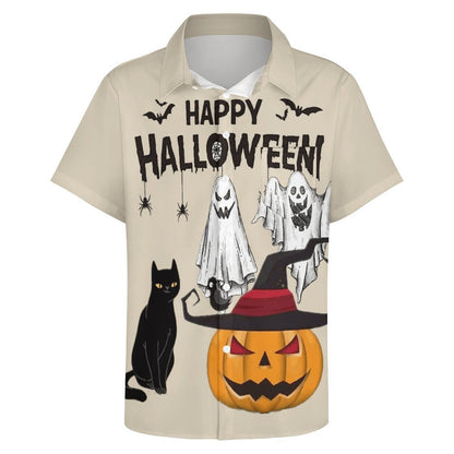 Men's Hawaiian Halloween Print Holiday Shirt 2306101928
