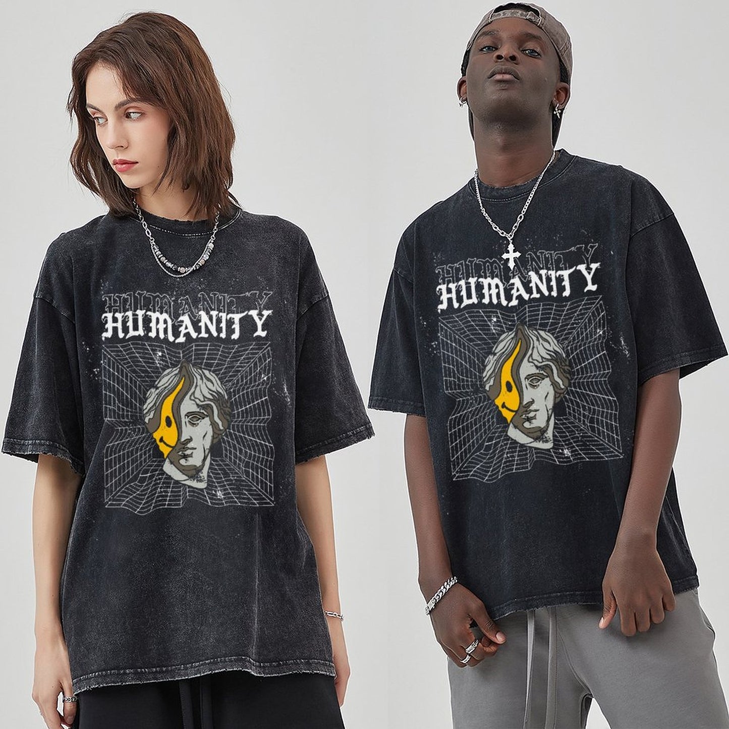 Unisex Vintage Solid Wash T-Shirts 2305102740