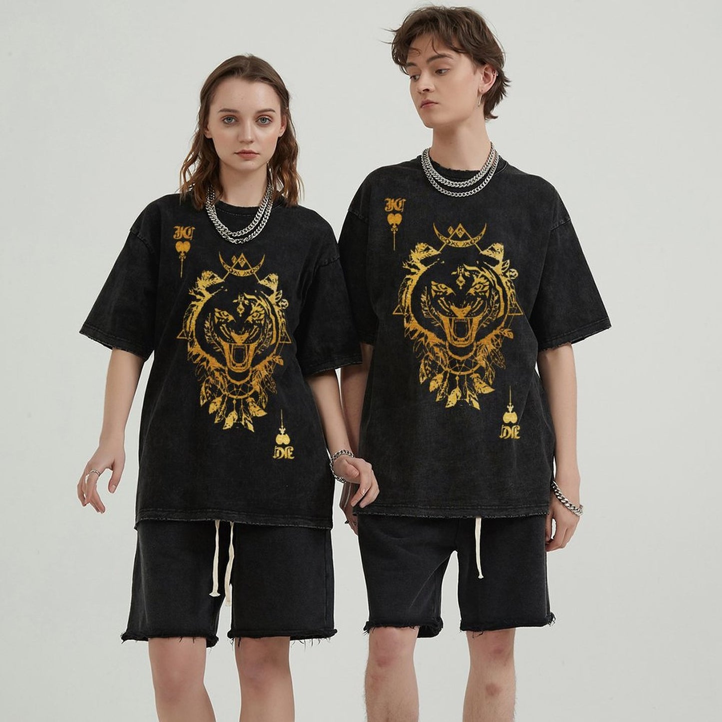 Mens Cotton Wash Solid T-Shirts Oversized Unisex Short Sleeve Streetwear Rap Hip Hop Basic Tee Tops 2305101621