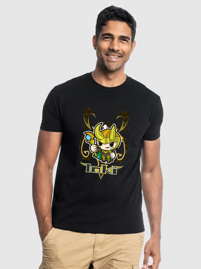 Men's Casual Little Loki Printed Round Neck Short Sleeve T-Shirt