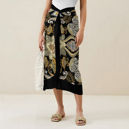 Casual Printed One-Piece Swimsuit And Cover Up 2305102661