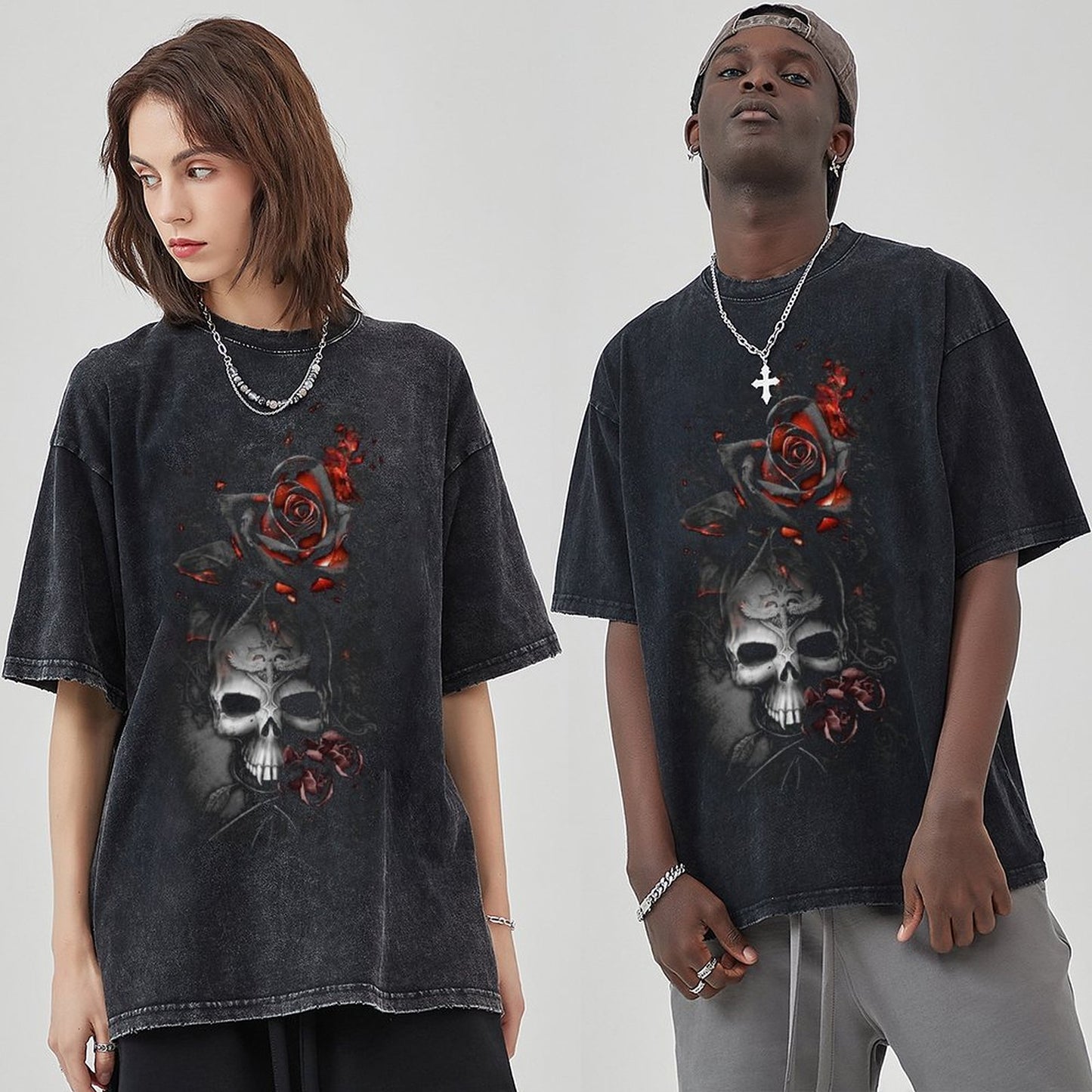 Unisex Vintage Solid Wash T-Shirts 2305104080
