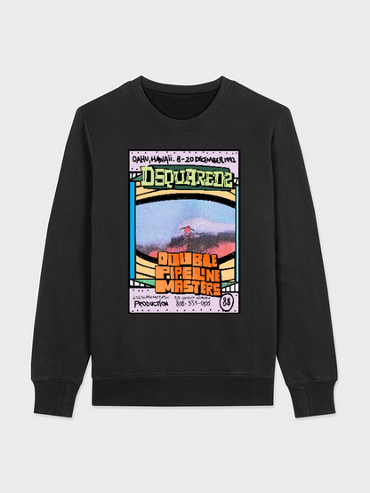 Unisex Round Neck Casual Vintage Printed Long Sleeve Sweatshirt