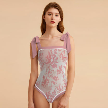 Fashion Printed One Piece Swimsuit And Cover Up 2305104418