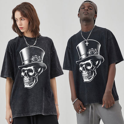 Mens Cotton Wash Solid T-Shirts Oversized Unisex Short Sleeve Streetwear Rap Hip Hop Basic Tee Tops 2305101611
