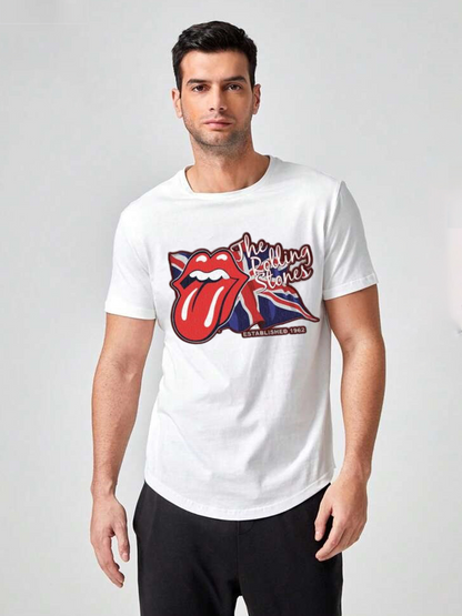 Unisex Round Neck Casual Printed Short Sleeve T-Shirt