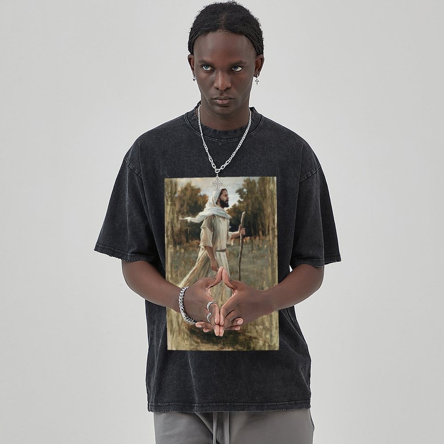 Unisex Vintage Solid Wash T-Shirts 2305103959
