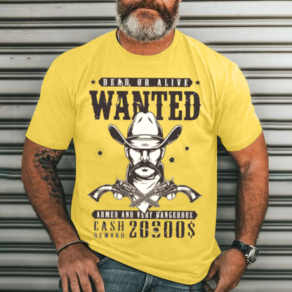 Cowboy Men's Casual Printed T-Shirt