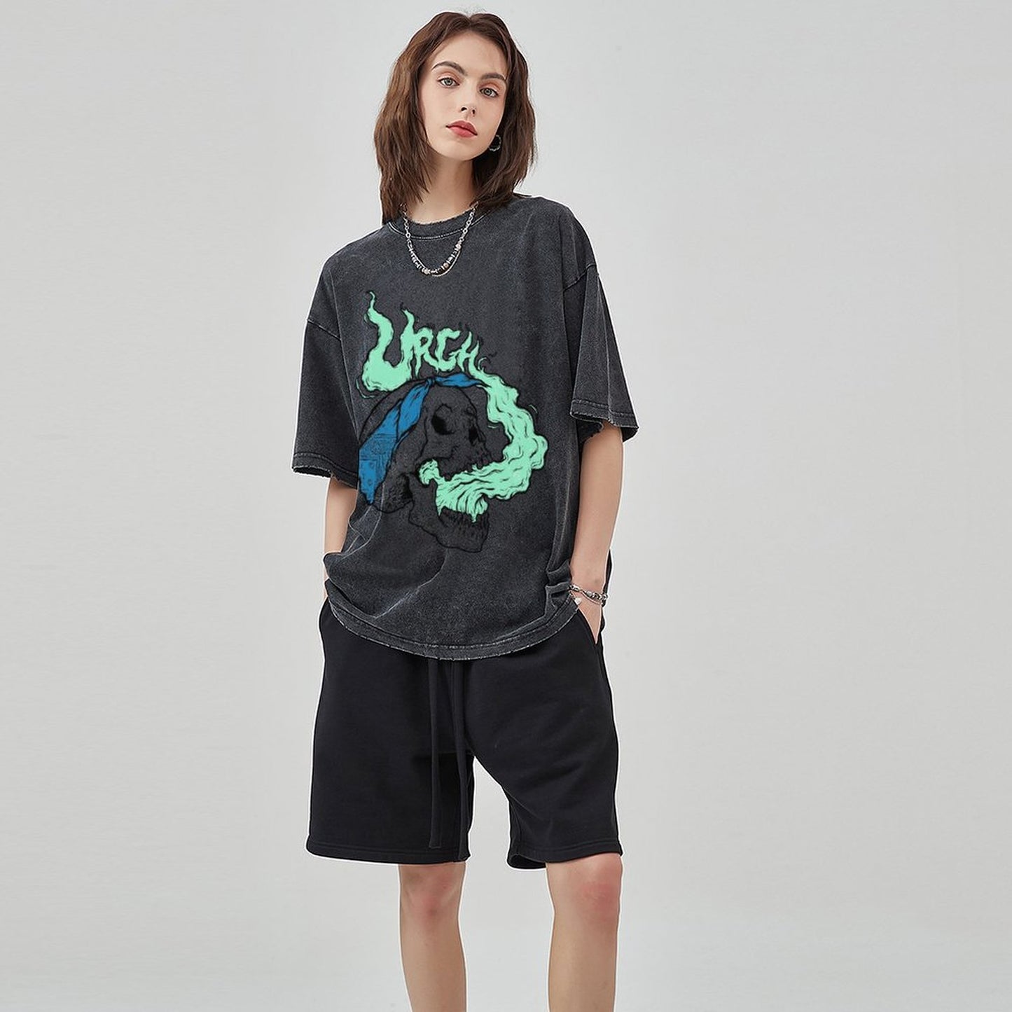 Unisex Vintage Solid Wash T-Shirts 2305101603
