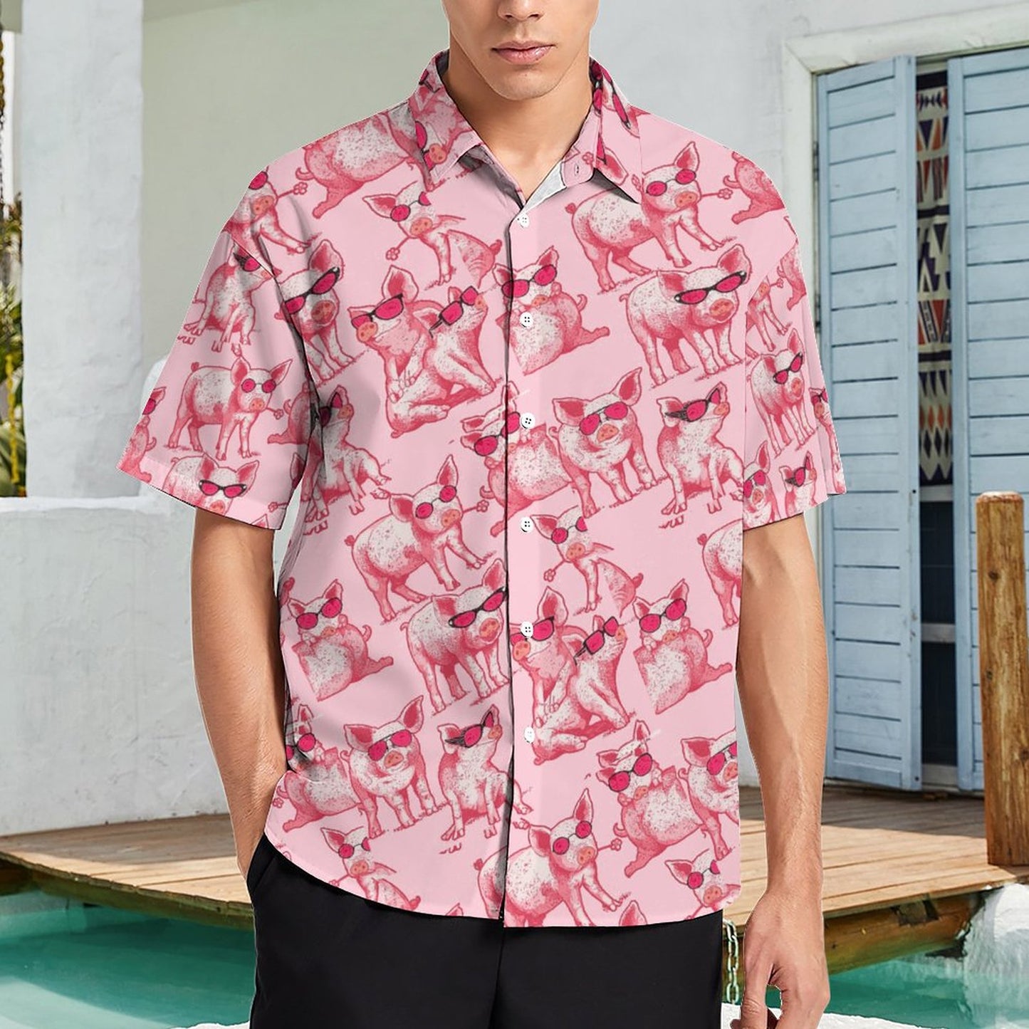 Men's Hawaiian Print Resort Shirt 2305102301