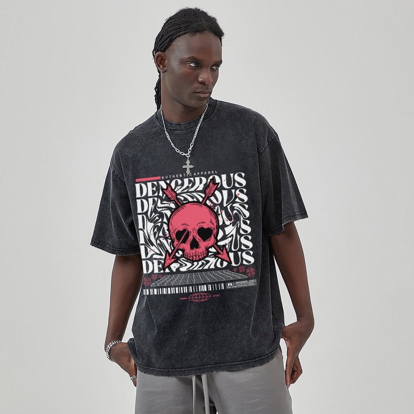 Unisex Vintage Solid Wash T-Shirts 2305102861