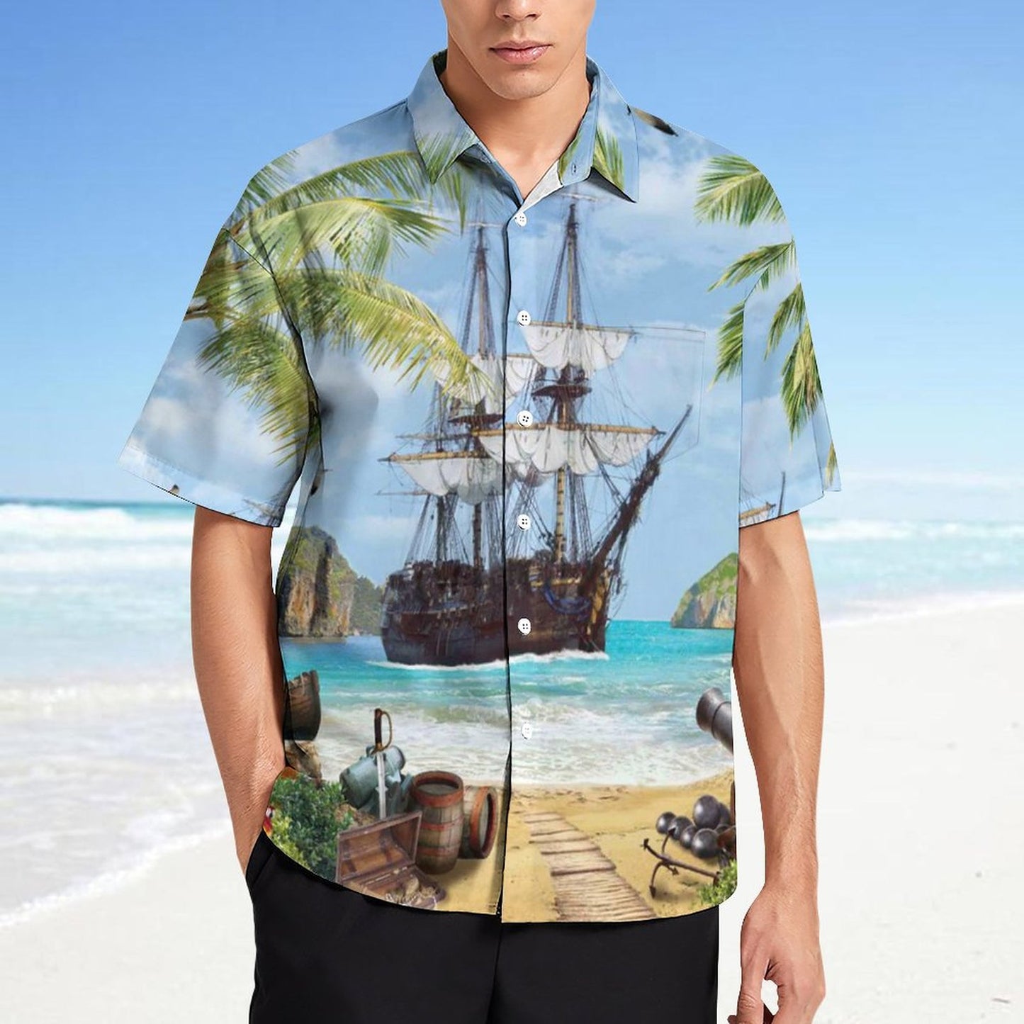 Men's Fashion Casual Printed Short Sleeve Shirts 2306104363