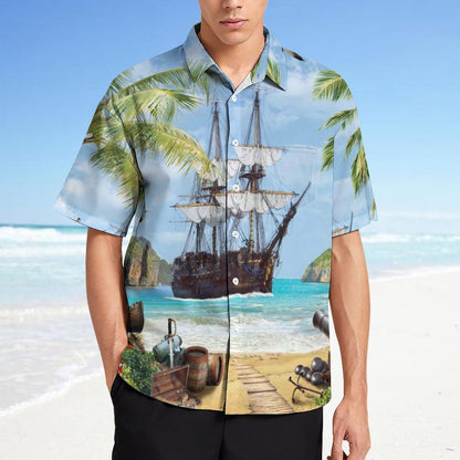 Men's Fashion Casual Printed Short Sleeve Shirts 2306104363